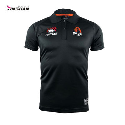 Men's Motorcycle Racing Sportswear Embroidery Pit Crew Motocross Shirts with Buttons