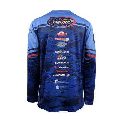 Men's Navy Cotton Long Sleeve Sublimation Fishing Jersey Shirt with Customized Design