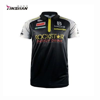 Quick Dry Polyester Men's Polo Shirts with Custom Embroidered Logo and Quick Dry Fabric