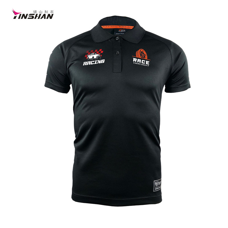 Men's Motorcycle Racing Sportswear Embroidery Pit Crew Motocross Shirts with Buttons